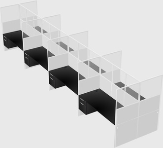 Shared rectangular cubicle
