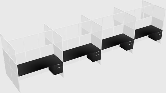 Shared rectangular cubicle