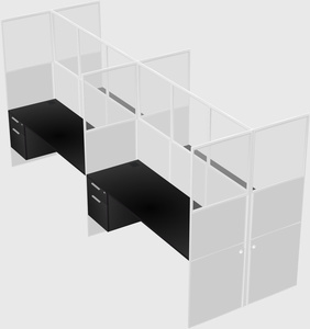 Shared rectangular cubicle