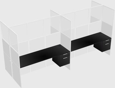 Shared rectangular cubicle