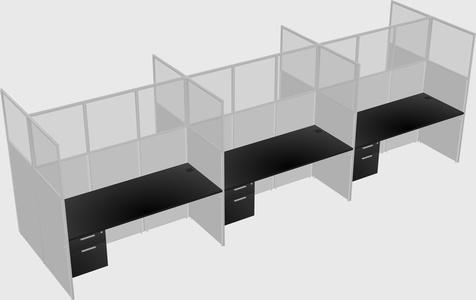 Shared rectangular cubicle