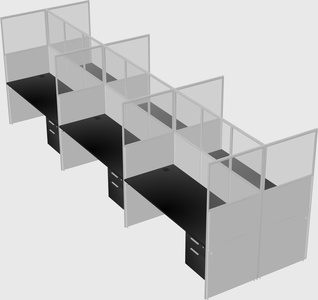Shared rectangular cubicle