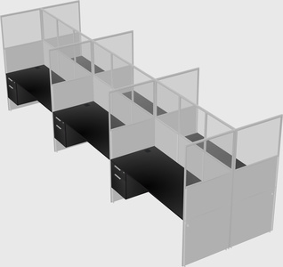 Shared rectangular cubicle