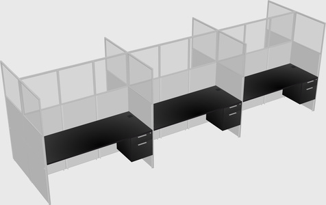 Shared rectangular cubicle