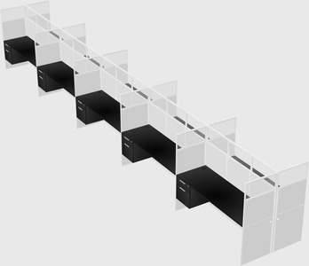 Shared rectangular cubicle