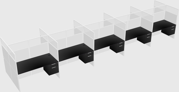 Shared rectangular cubicle