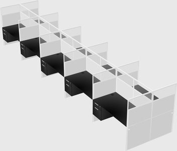 Shared rectangular cubicle