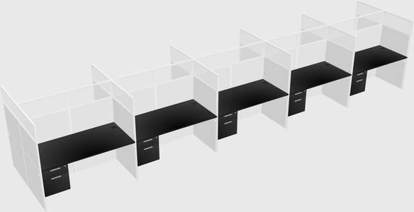 Shared rectangular cubicle