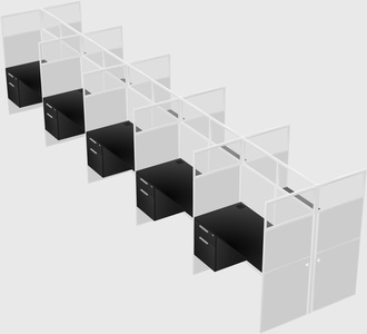 Shared rectangular cubicle