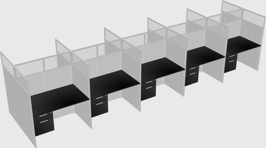 Shared rectangular cubicle