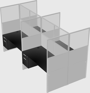 Shared rectangular cubicle
