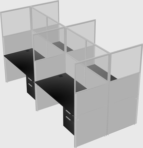 Shared rectangular cubicle