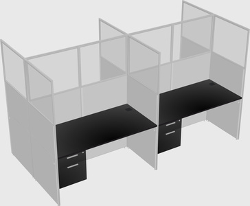 Shared rectangular cubicle