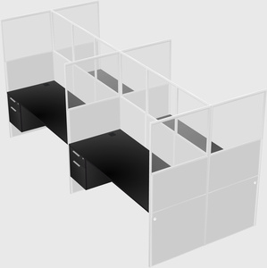 Shared rectangular cubicle