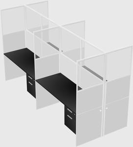 Shared rectangular cubicle