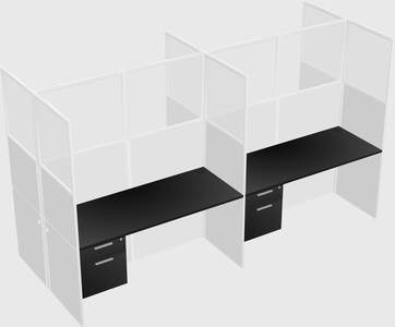 Shared rectangular cubicle