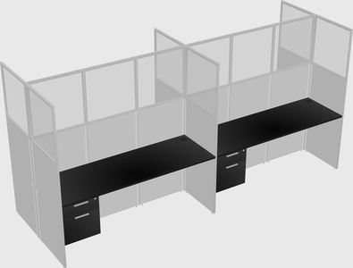 Shared rectangular cubicle