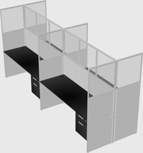 Shared rectangular cubicle