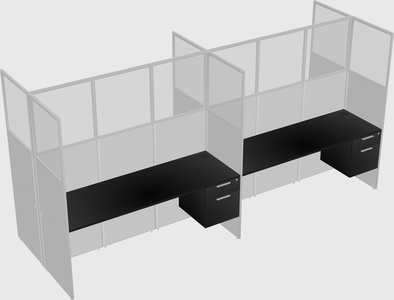 Shared rectangular cubicle