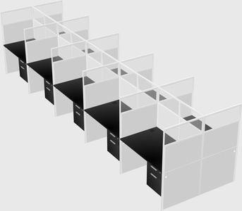 Shared rectangular cubicle
