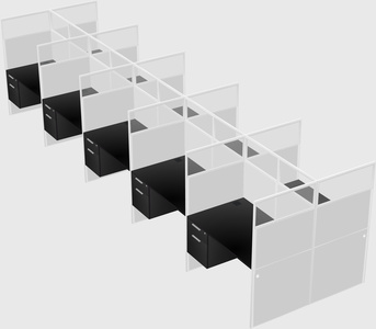 Shared rectangular cubicle