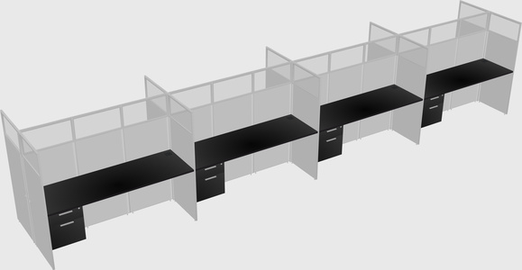 Shared rectangular cubicle