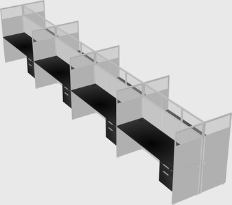 Shared rectangular cubicle