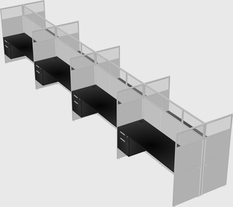 Shared rectangular cubicle