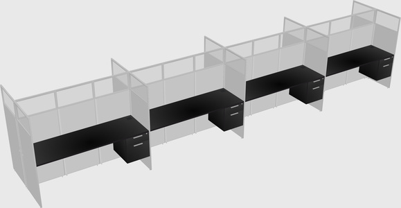 Shared rectangular cubicle