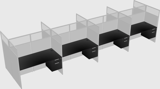Shared rectangular cubicle
