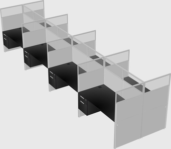 Shared rectangular cubicle