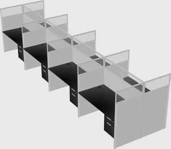 Shared rectangular cubicle