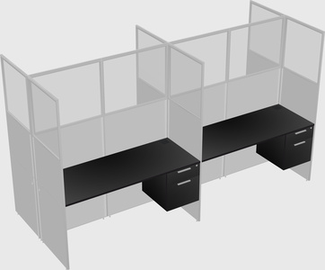 Shared rectangular cubicle