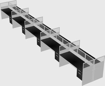 Shared rectangular cubicle