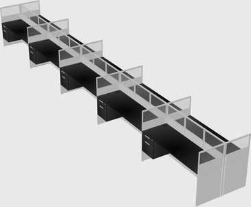 Shared rectangular cubicle