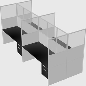 Shared rectangular cubicle