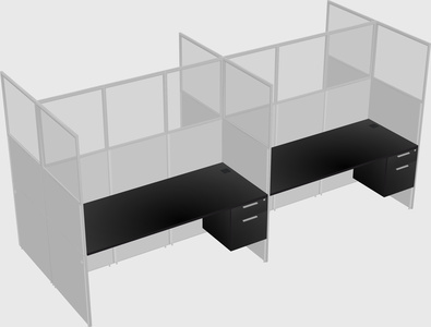 Shared rectangular cubicle