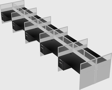 Shared rectangular cubicle