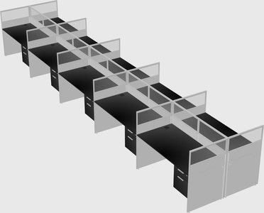 Shared rectangular cubicle