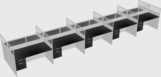Shared rectangular cubicle