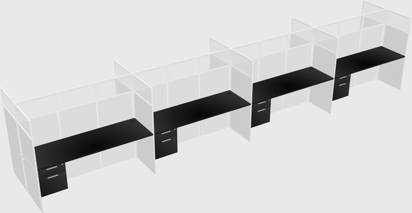 Shared rectangular cubicle