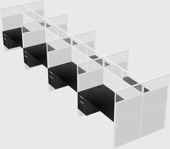 Shared rectangular cubicle