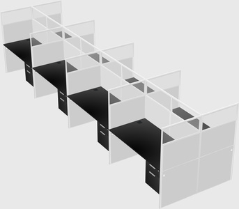 Shared rectangular cubicle