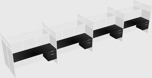 Shared rectangular cubicle