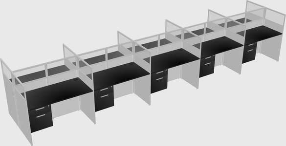 Shared rectangular cubicle