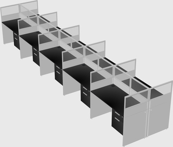 Shared rectangular cubicle