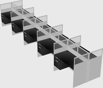 Shared rectangular cubicle