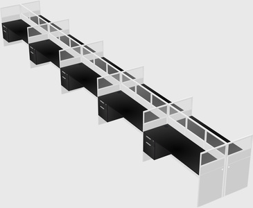Shared rectangular cubicle