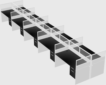 Shared rectangular cubicle