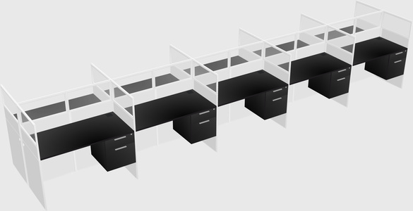 Shared rectangular cubicle